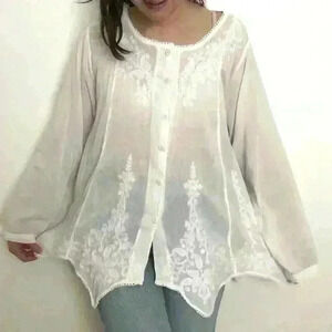 Embroidered  White Blouse
